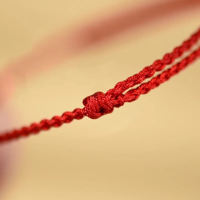 Buddha Stones Cinnabar Beads Peach Wood Blessing String Bracelet