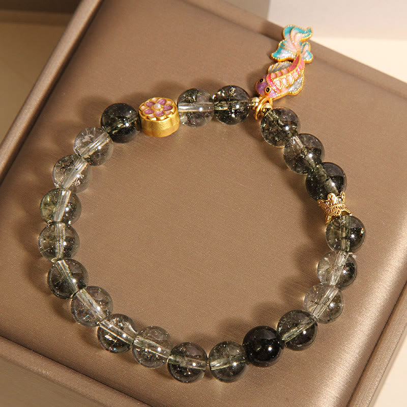 Buddha Stones Green Phantom Koi Fish Lucky Bracelet