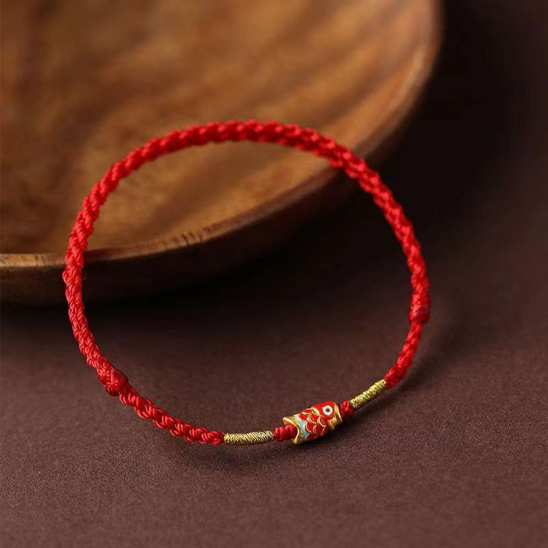 Buddha Stones Koi Fish Handmade Braided Red String Bracelet - image 2