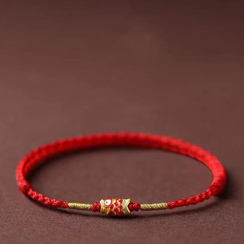 Buddha Stones Koi Fish Handmade Braided Red String Bracelet - image 4