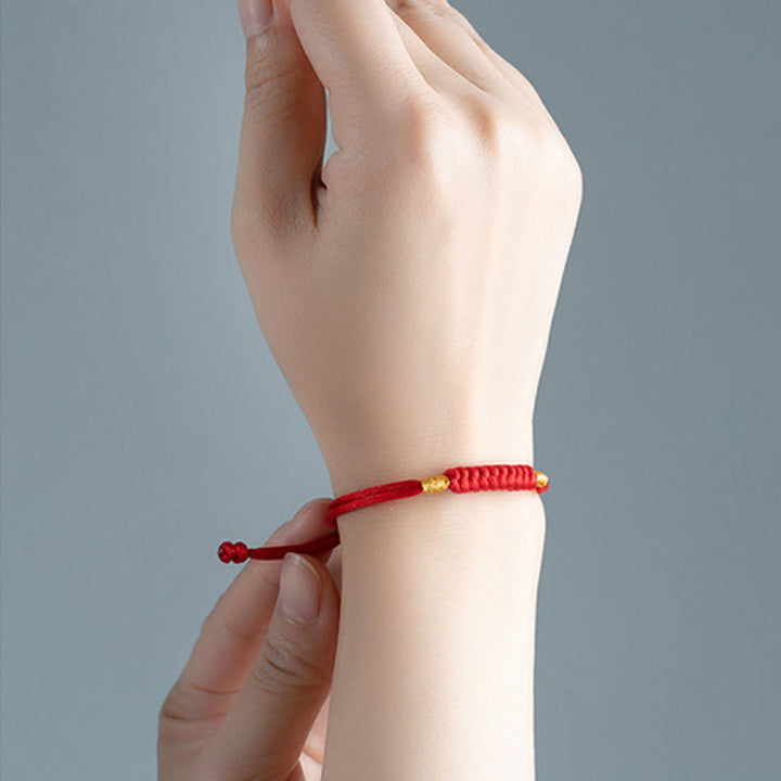 Buddha Stones Handmade Braided Red String Happy Knot Flat Knot Colorful Rope Bracelet - image 4