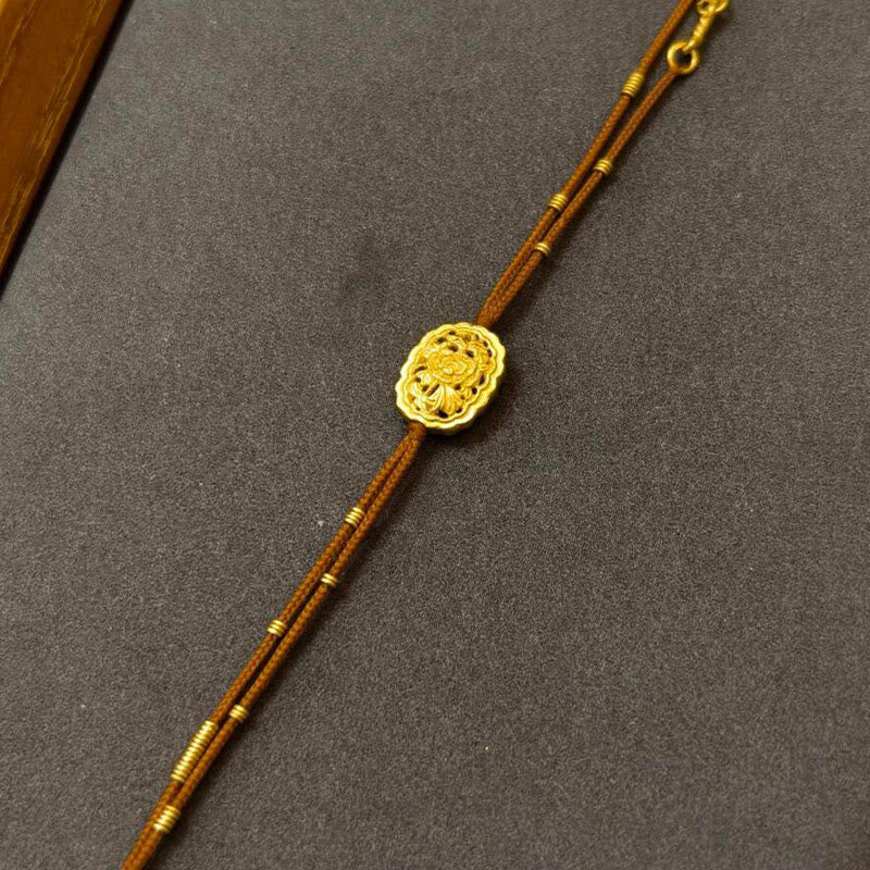 Buddha Stones Handmade Copper Gold Plated Peony String Balance Bracelet - image 2