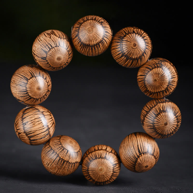 Buddha Stones Gnetum Wood Beads Protection Bracelet - 25mm(Wrist Circumference 14-18cm) - image 8