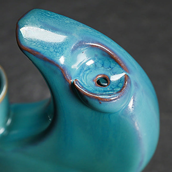 Buddha Stones Blue Crescent Moon Ceramic Backflow Smoke Fountain Meditation Candlestick Incense Burner Decoration - image 11