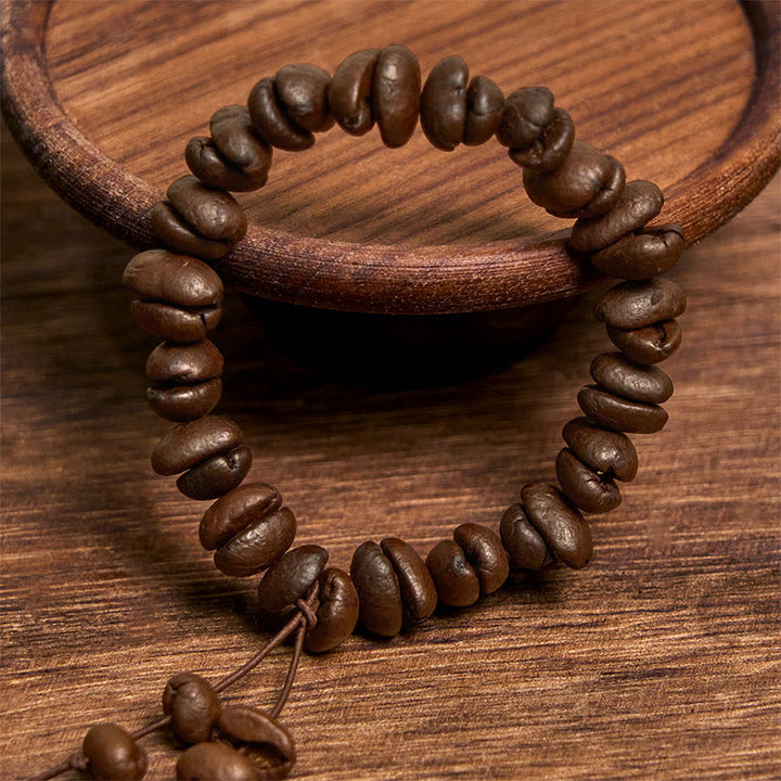 Buddha Stones Handmade Natural Coffee Beans Bracelet - image 3