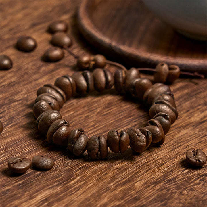 Buddha Stones Handmade Natural Coffee Beans Bracelet - image 2