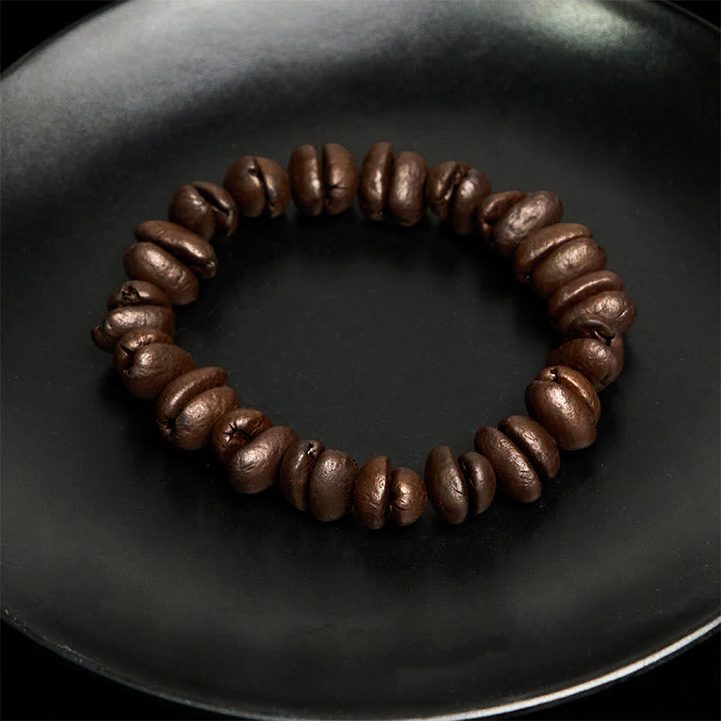 Buddha Stones Handmade Natural Coffee Beans Bracelet - image 9