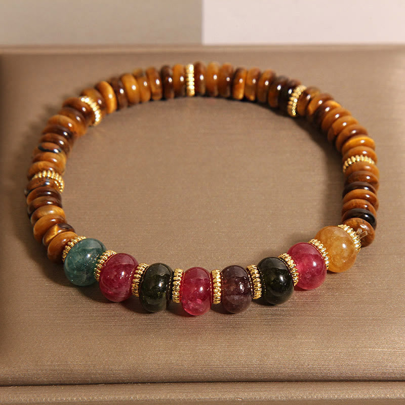 Buddha Stones Natural Tiger Eye Tourmaline Strength Bracelet - image 4