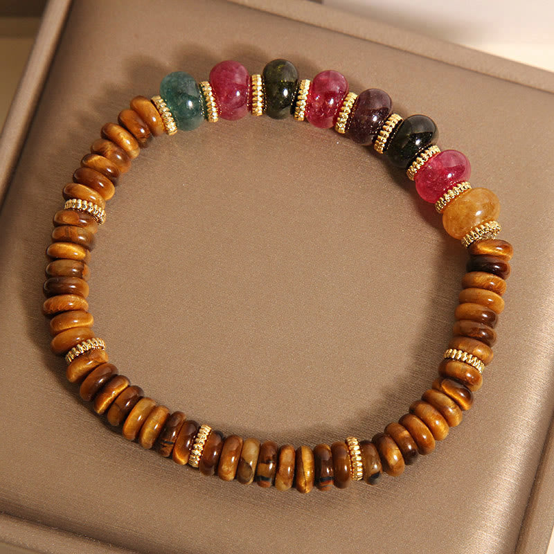 Buddha Stones Natural Tiger Eye Tourmaline Strength Bracelet - image 5