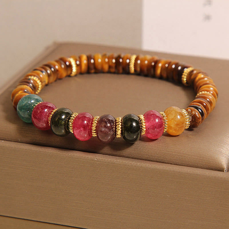 Buddha Stones Natural Tiger Eye Tourmaline Strength Bracelet - image 3