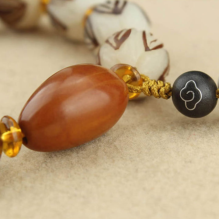 Buddha Stones Tibetan Mala White Bodhi Seed Peace Bracelet - image 15