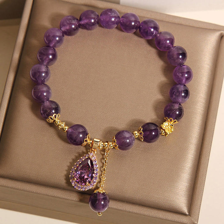 Buddha Stones Natural Amethyst Water Drop Balance Bracelet - image 7