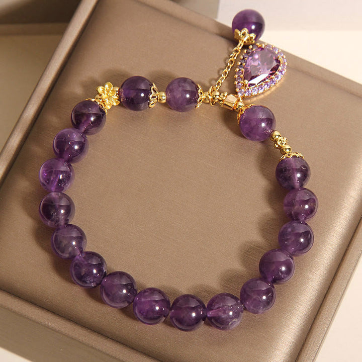 Buddha Stones Natural Amethyst Water Drop Balance Bracelet - image 8