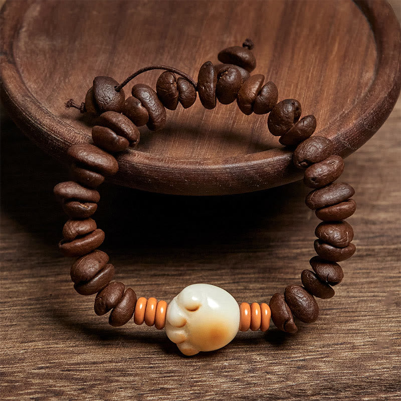 Buddha Stones Natural Cat's Paw Coffee Beans Bodhi Seed Beads Bracelet - image 2