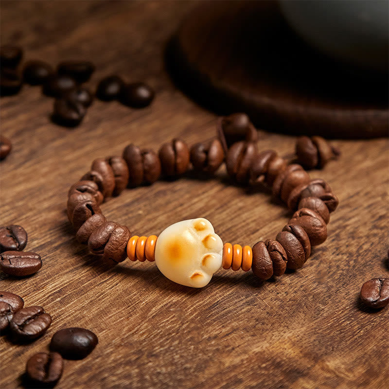 Buddha Stones Natural Cat's Paw Coffee Beans Bodhi Seed Beads Bracelet - image 3