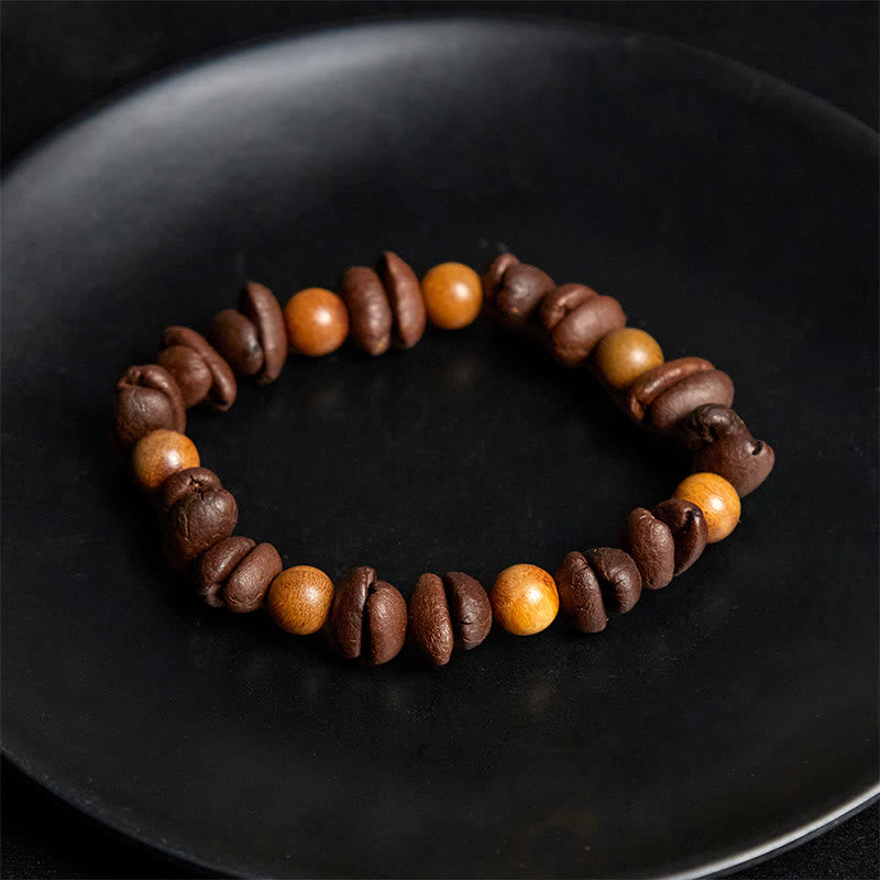 Buddha Stones Natural Coffee Beans Green Sandalwood Positive Bracelet - image 4