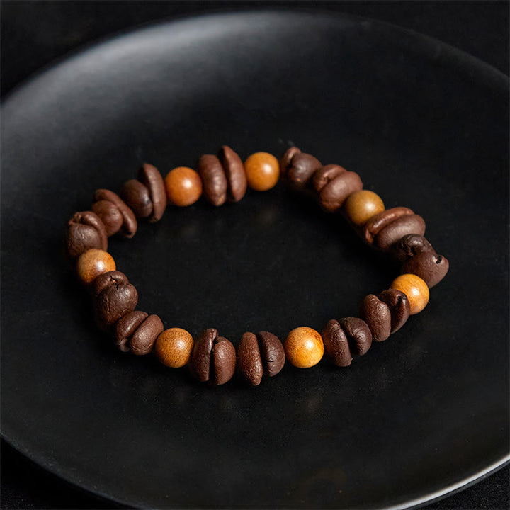 Buddha Stones Natural Coffee Beans Green Sandalwood Positive Bracelet - image 4