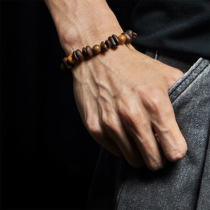 Buddha Stones Natural Coffee Beans Green Sandalwood Positive Bracelet - image 5