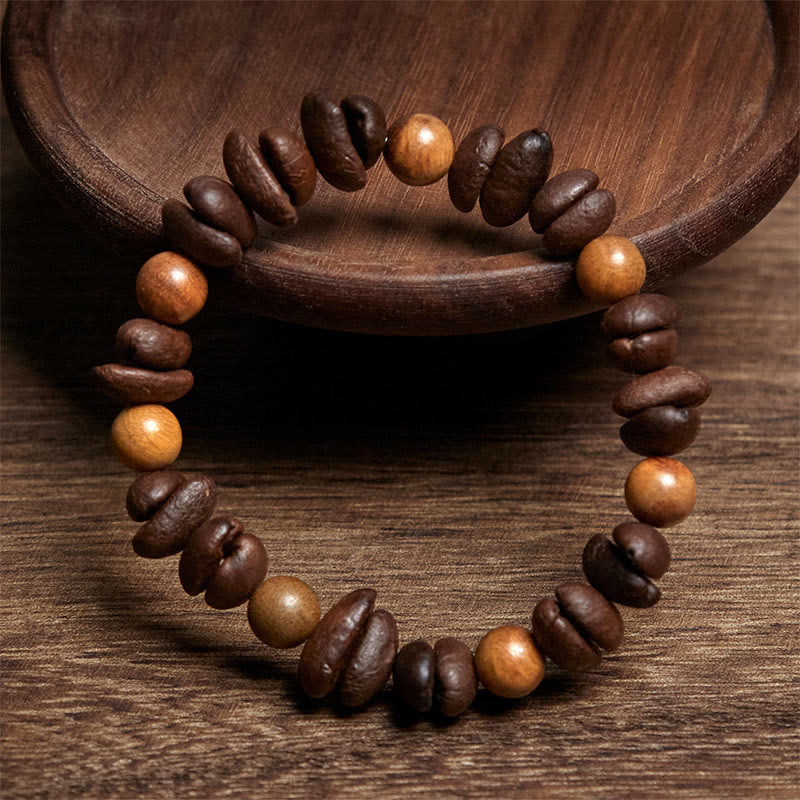 Buddha Stones Natural Coffee Beans Green Sandalwood Positive Bracelet - image 2