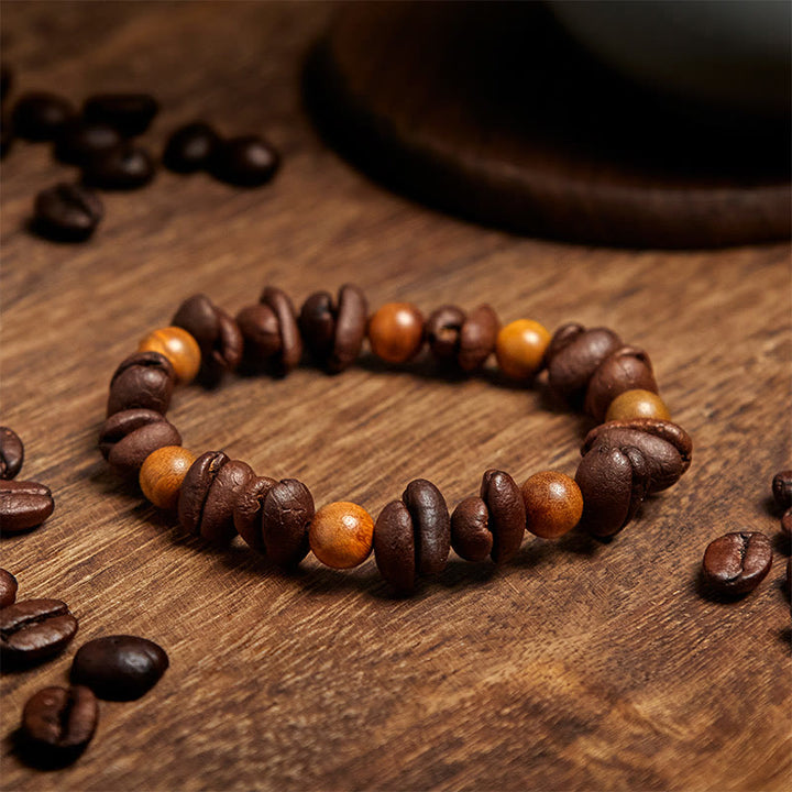 Buddha Stones Natural Coffee Beans Green Sandalwood Positive Bracelet - image 3