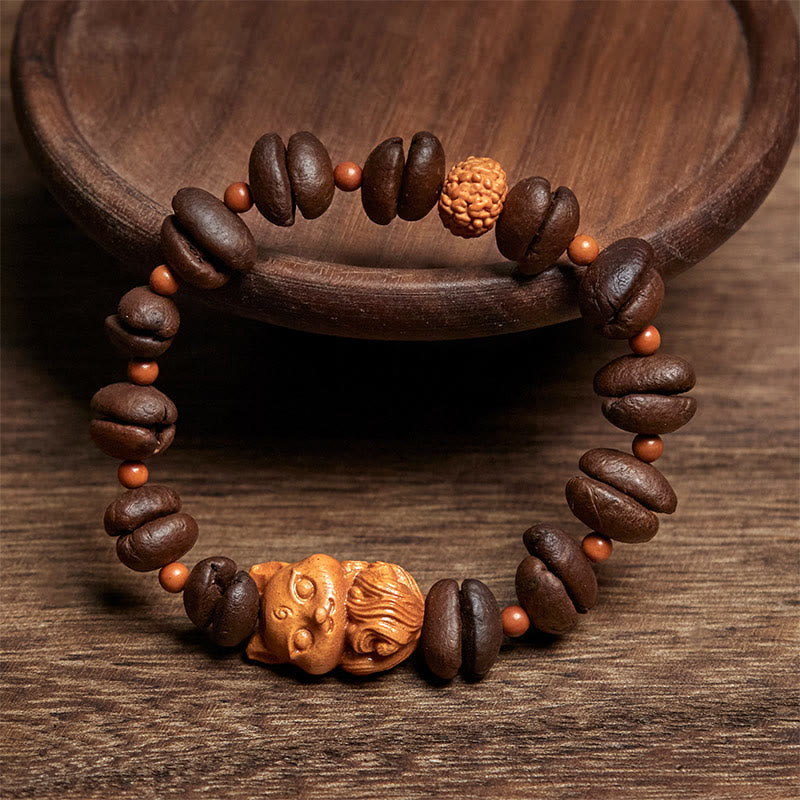 Buddha Stones Natural Fox Coffee Beans Wenge Wood Bracelet - image 2
