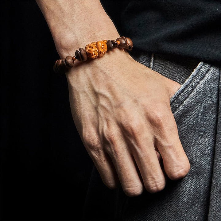 Buddha Stones Natural Fox Coffee Beans Wenge Wood Bracelet - image 5