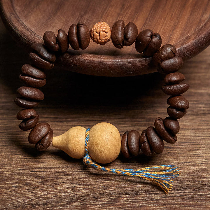 Buddha Stones Natural Gourd Coffee Beans Bracelet - image 2