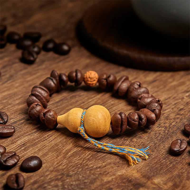 Buddha Stones Natural Gourd Coffee Beans Bracelet - image 3