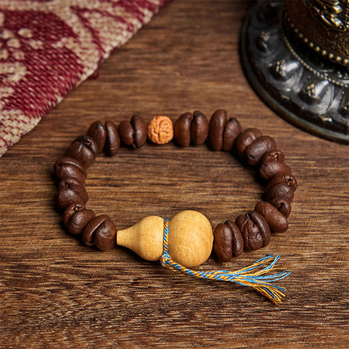 Buddha Stones Natural Gourd Coffee Beans Bracelet - Coffee Bean(Wrist Circumference: 17.5cm) - image 1