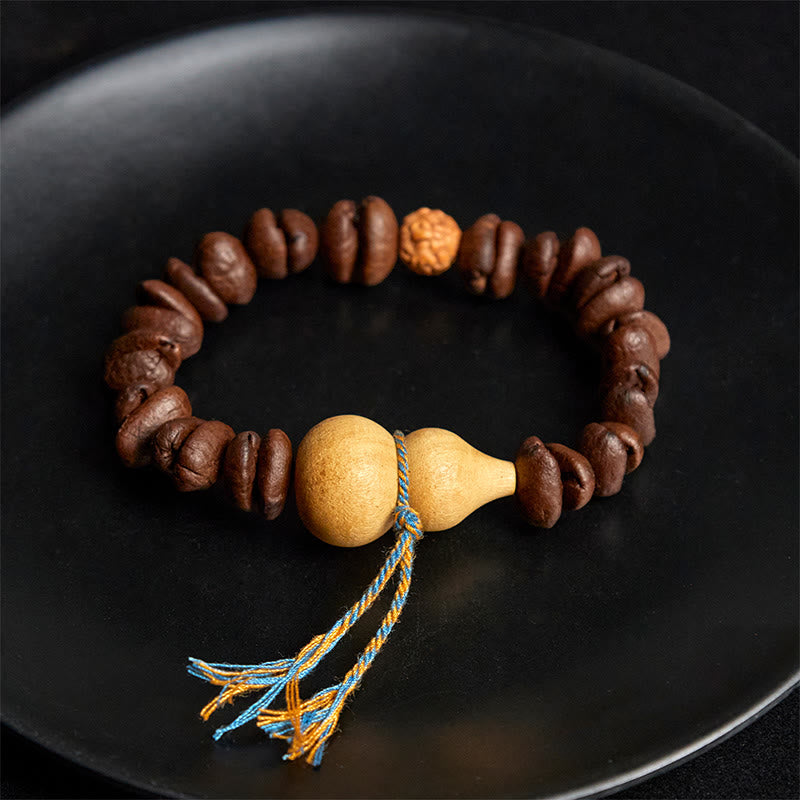 Buddha Stones Natural Gourd Coffee Beans Bracelet - image 4