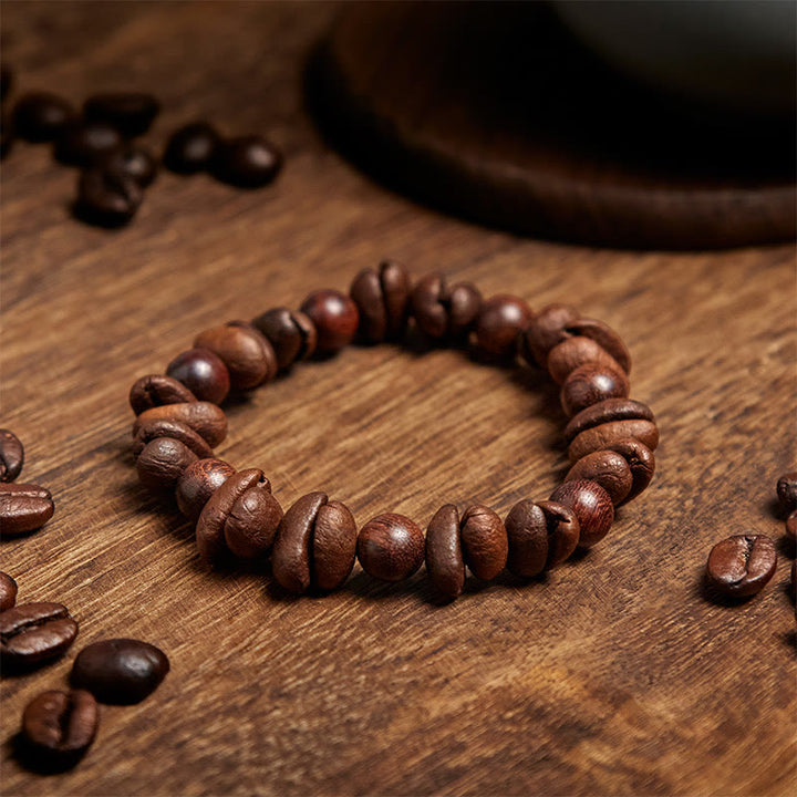 Buddha Stones Natural Coffee Beans Sandalwood Protection Bracelet - image 3