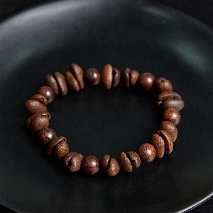 Buddha Stones Natural Coffee Beans Sandalwood Protection Bracelet - image 4