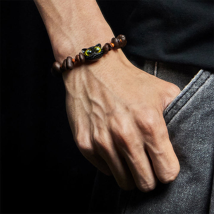 Buddha Stones Natural Cute Cat Coffee Beans Bracelet - image 10