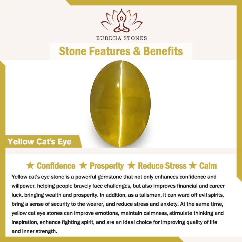 Buddha Stones Aquamarine Yellow Cat's Eye Stone Flower Peace Bracelet - image 9