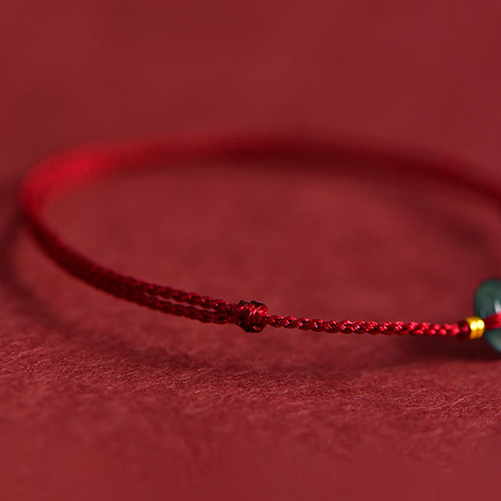 Buddha Stones Peace Buckle Copper Coins Jade Red String Connection Bracelet Anklet - image 7
