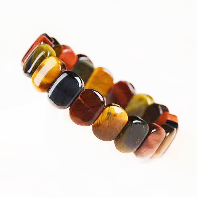 Buddha Stones Natural Colored Tiger Eye Oval Beads Strength Bracelet