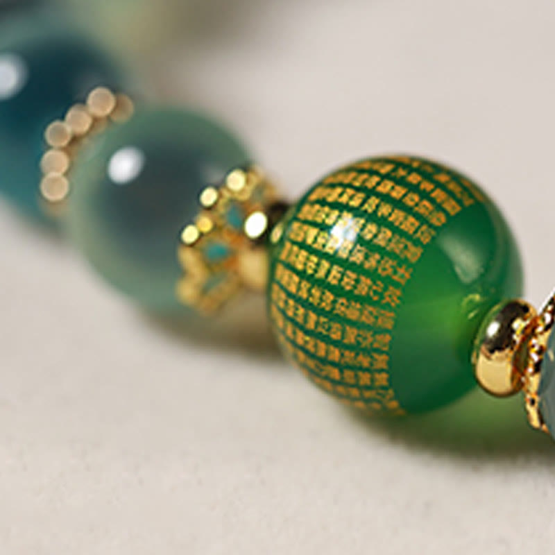 Buddha Stones Natural Colorful Candy Agate Golden Lotus Pod Healing Bracelet - image 6