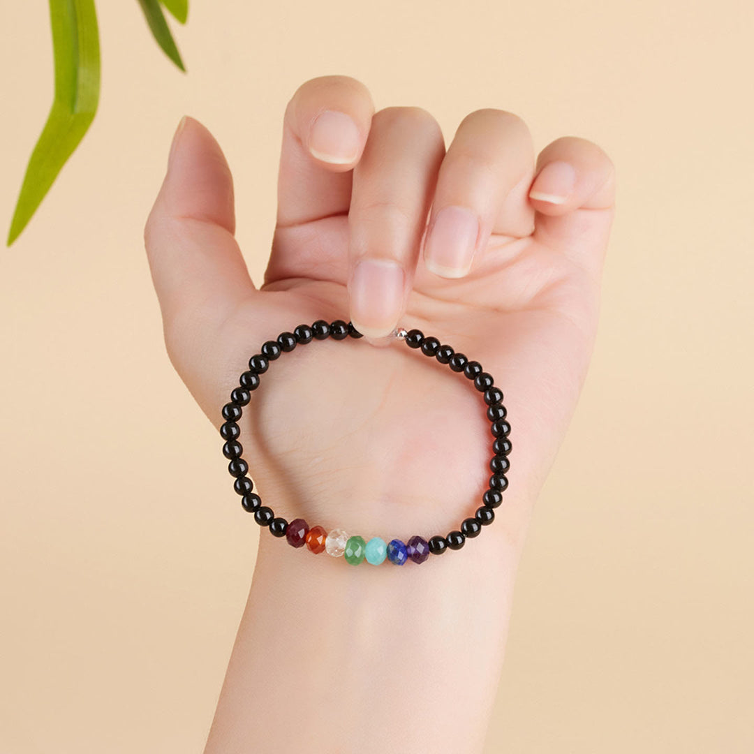 Buddha Stones Ultra-fine 4mm Black Tourmaline Colorful Stone Bracelet - image 4