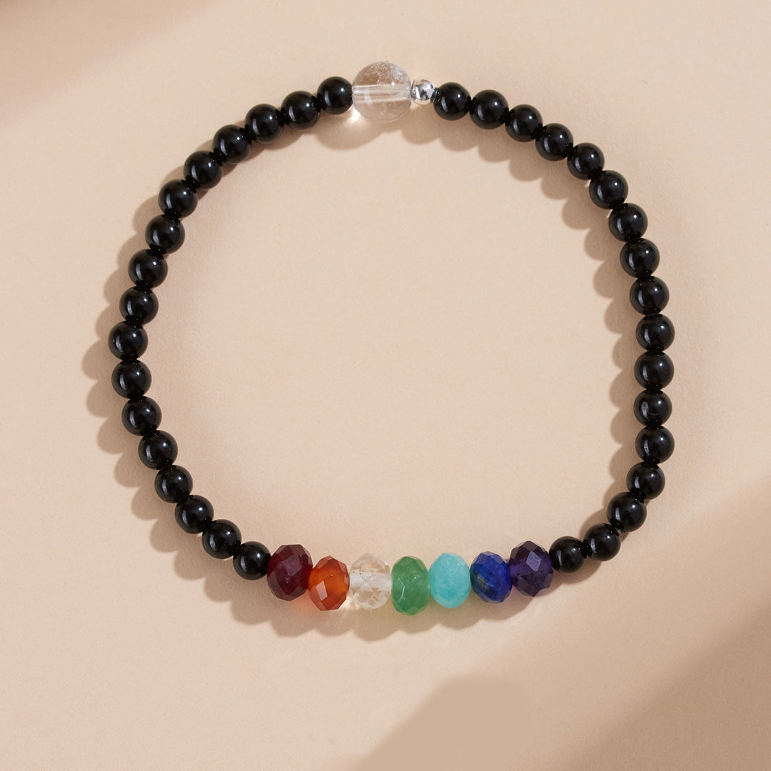 Buddha Stones Ultra-fine 4mm Black Tourmaline Colorful Stone Bracelet - image 2