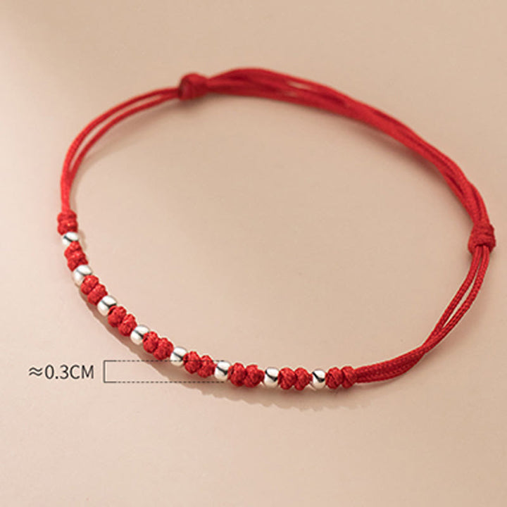 Buddha Stones 925 Sterling Silver Beads Red String Adjustable Luck Bracelet - image 11