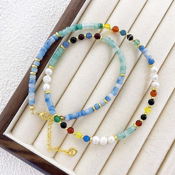 Buddha Stones Pearl Glass Healing Necklace Pendant - image 4