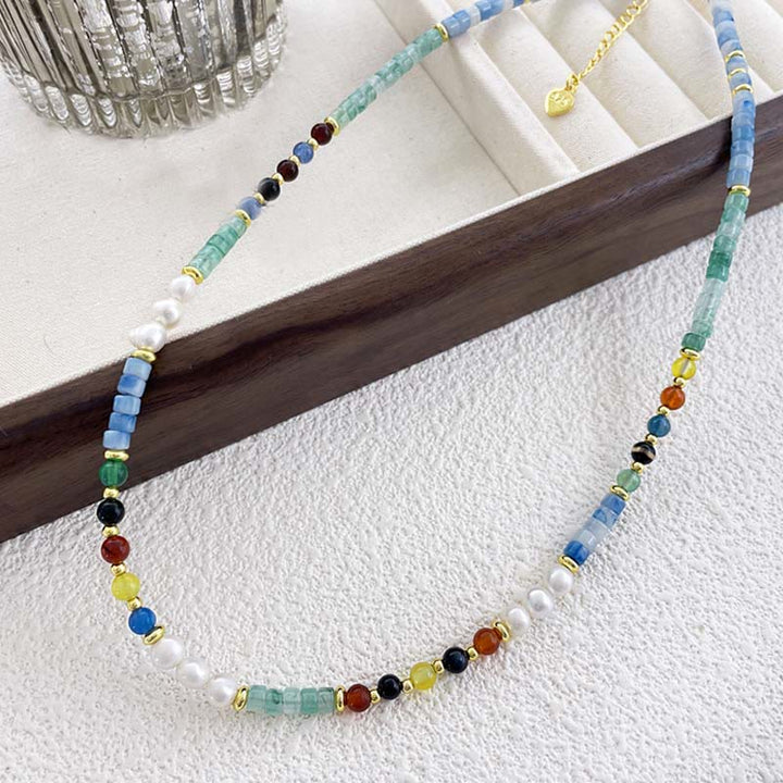 Buddha Stones Pearl Glass Healing Necklace Pendant - image 3