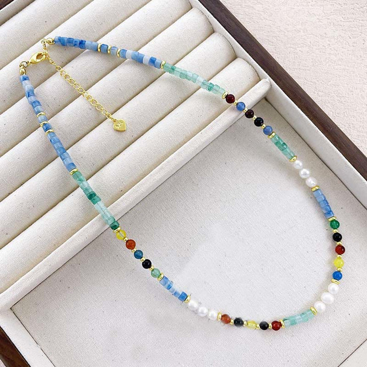 Buddha Stones Pearl Glass Healing Necklace Pendant - image 2