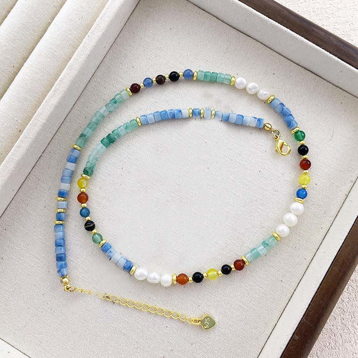 Buddha Stones Pearl Glass Healing Necklace Pendant - image 7