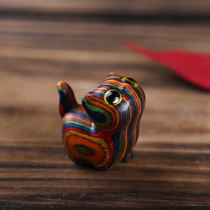 Buddha Stones Rainbow Eucalyptus Cute Cat Animals Calm Decoration - Yellow Eye(33*21*32mm) - image 5