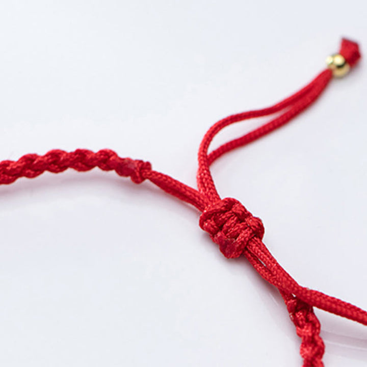 Buddha Stones 925 Sterling Silver Plated Gold Beads Red String Braided Protection Bracelet - image 16