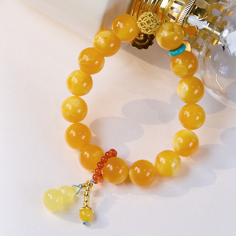 Buddha Stones Amber Gourd Multilayer Confidence Bracelet - image 2