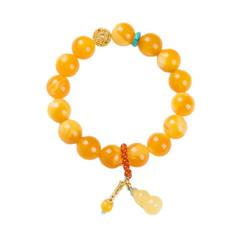 Buddha Stones Amber Gourd Multilayer Confidence Bracelet - image 6