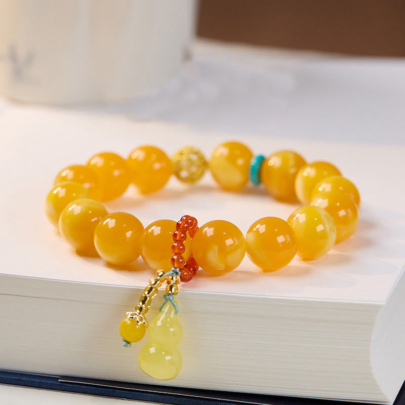 Buddha Stones Amber Gourd Multilayer Confidence Bracelet - image 3