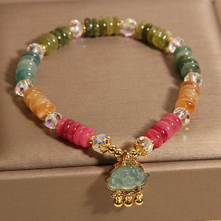 Buddha Stones Colorful Abacus Beads Auspicious Cloud Tourmaline Positive Bracelet - image 6